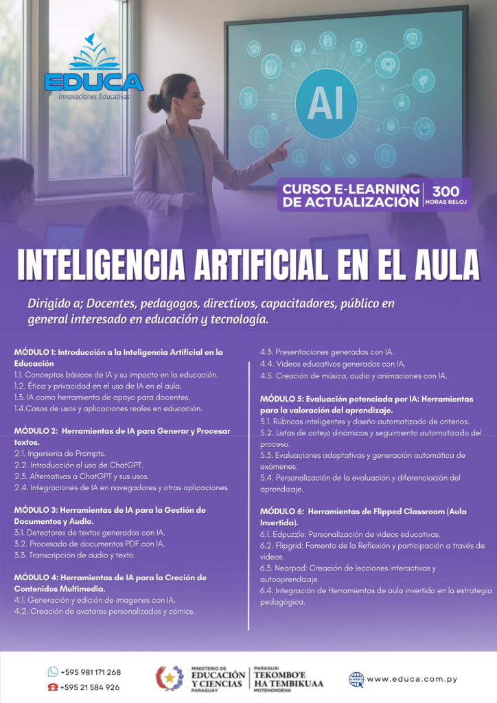 Curso E-Learning de Inteligencia Artificial en el Aula – Educa